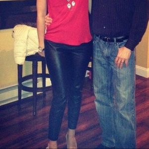 Calvin Klein faux leather ankle length leggings